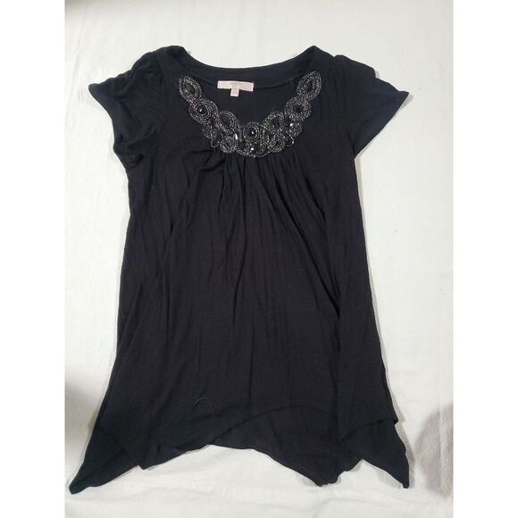 Moa Moa Girls‎ Black Embellished Shirt Large - Picture 1 of 3